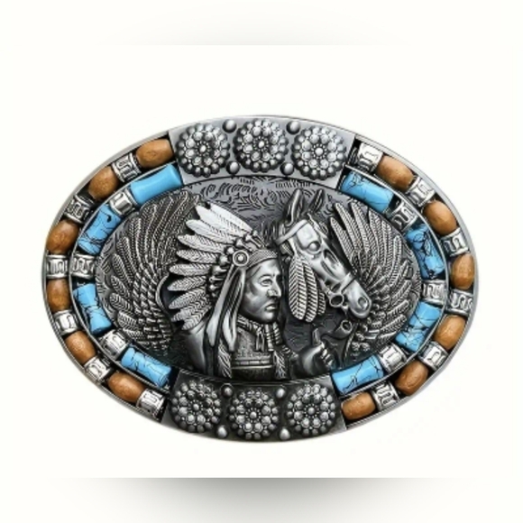 unbranded Other - Fashionable and Durable Western Style Horse Head Indian Belt Buckle, T3MISB2D